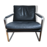 Fauteuil Preben Fabricius pour Walter Knoll en cuir noir