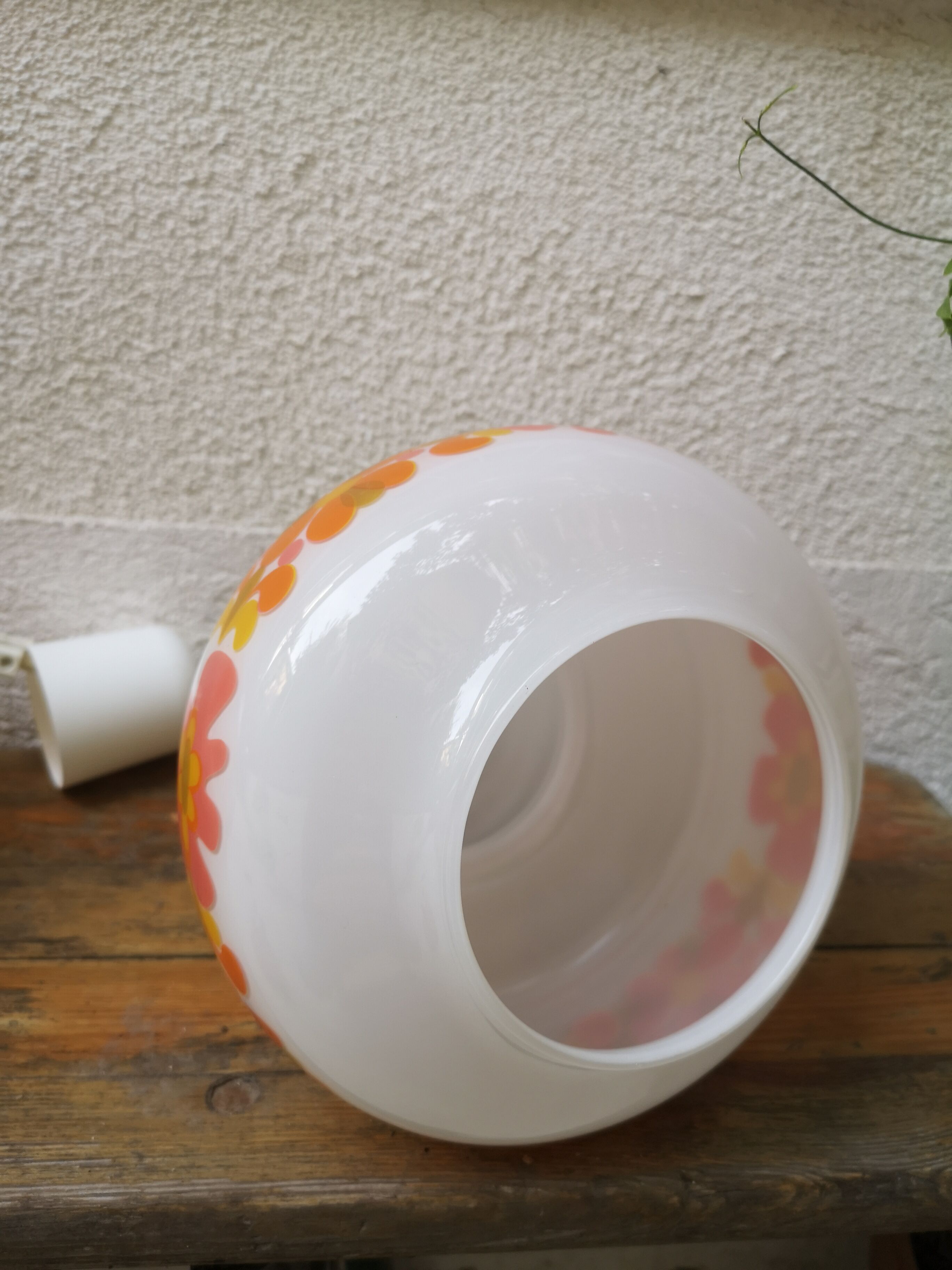 White Opaline with flowers