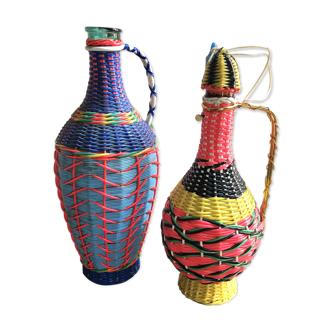 Vintage scoubidou bottles