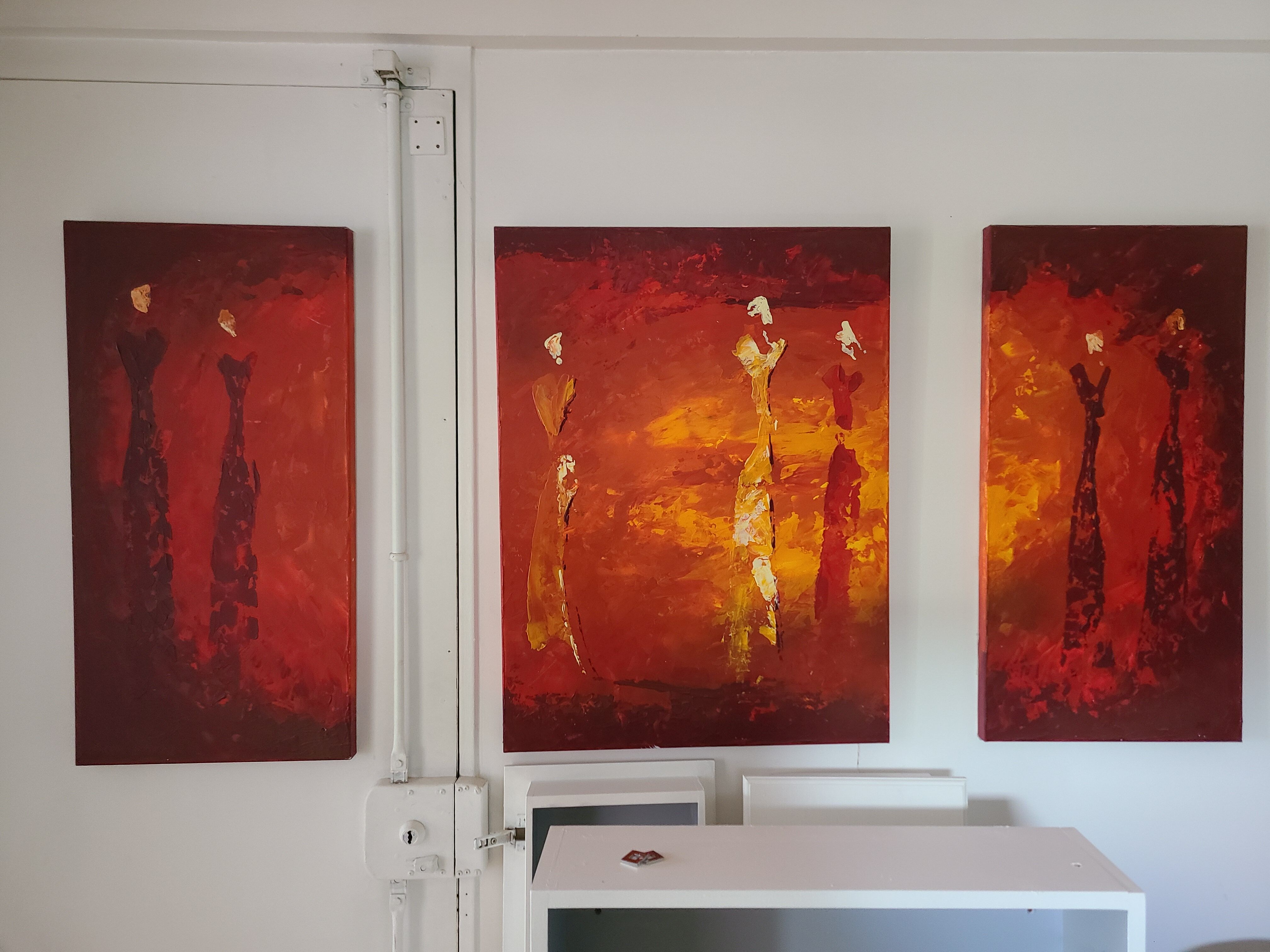 Triptych painting