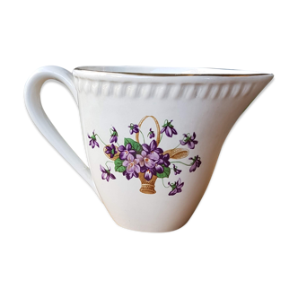 K&G Milk Jar Luneville Badonviller Purple Pattern