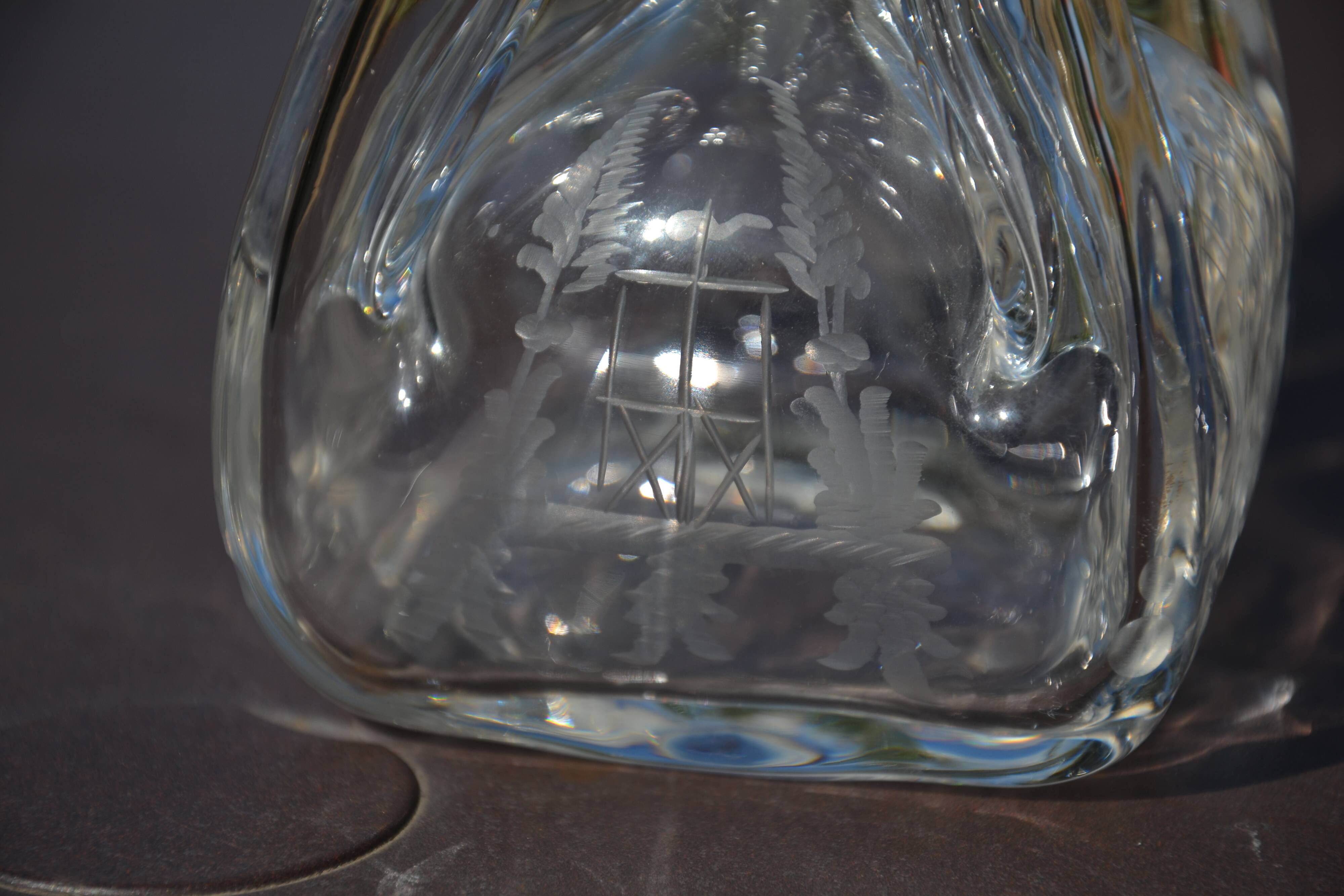 Carafe en cristal gravé Jacob Eiler Bang Danemark
