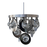 Vintage Pendant • Oscar Torlasco • Stilkronen • Glass & Steel • Murano • Space Age • 1970