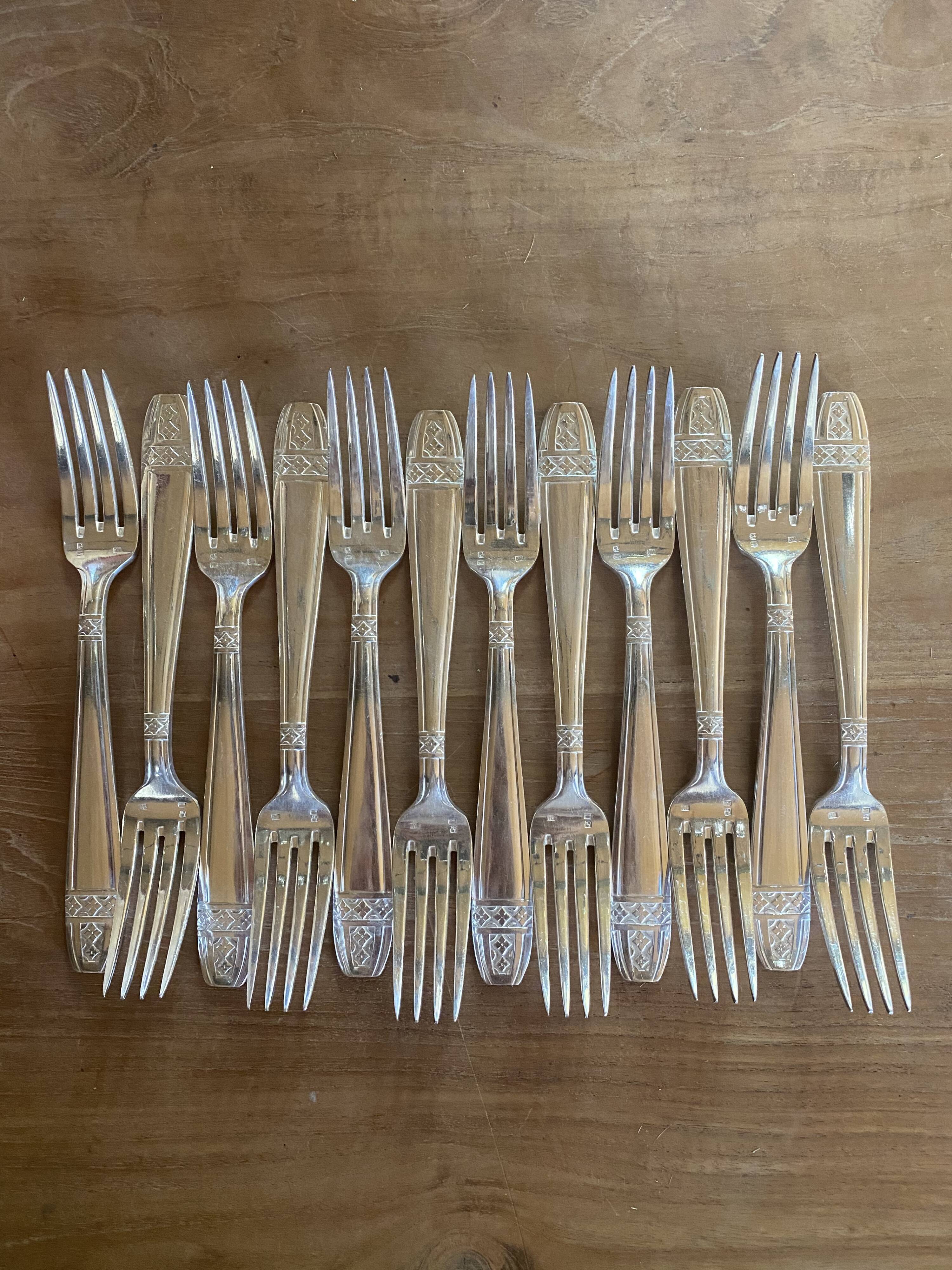 Art Deco cutlery housewife 12 people