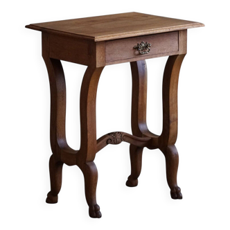 Antique Danish console, carved solid oak, lion's feet, Baroque style, 1890s.
