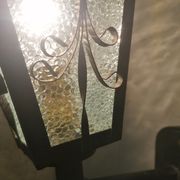 Great Applic Flambeau / Lantern Wrought Iron - Frosted Glass - 1st Half 20th Century
