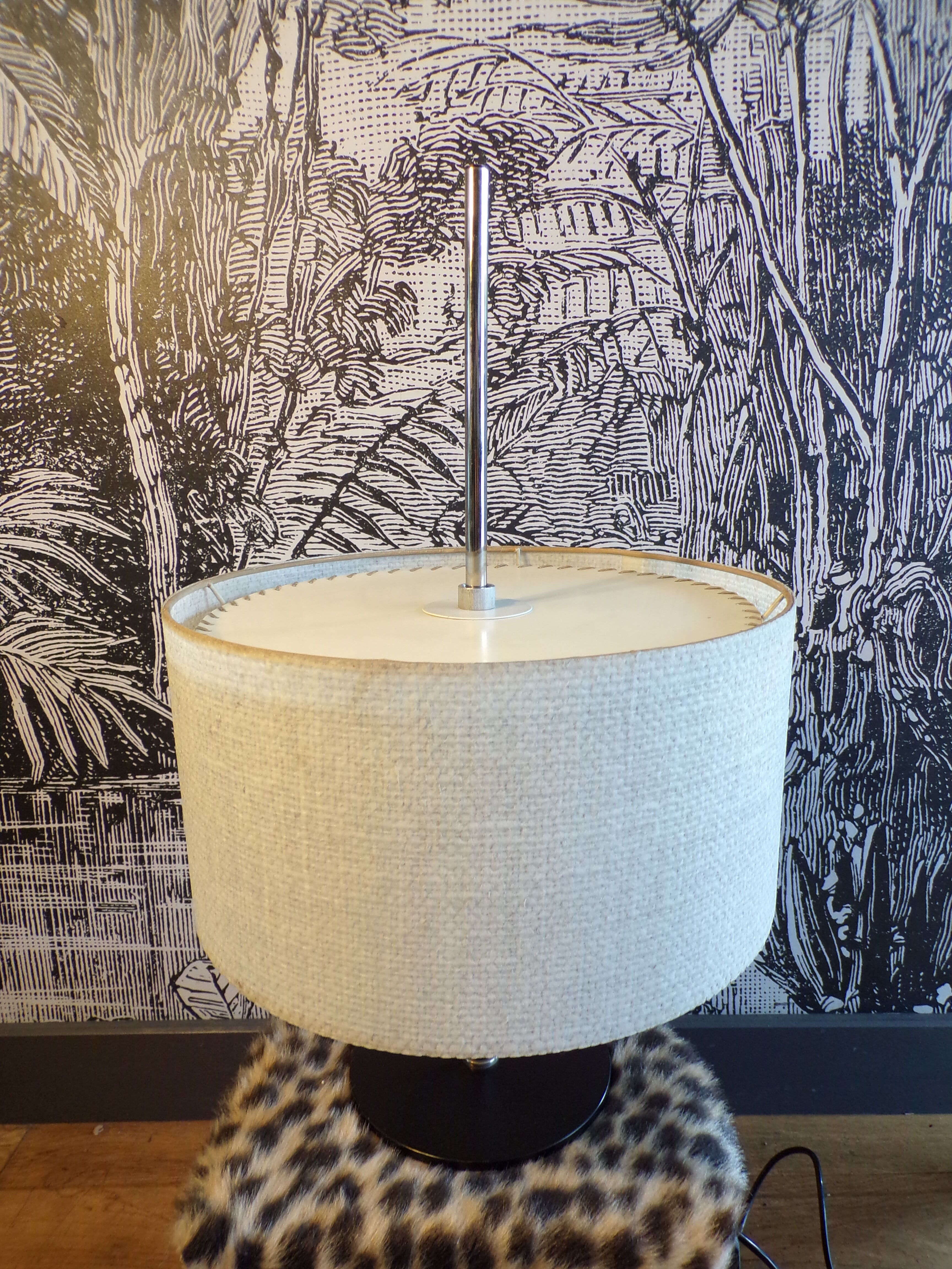 Table lamp 1970 with fiber shade