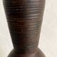 Ceramic vase painted brown (wood effect), elongated model