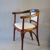 Art Deco desk chair by Fischel in bentwood and leather, 1925