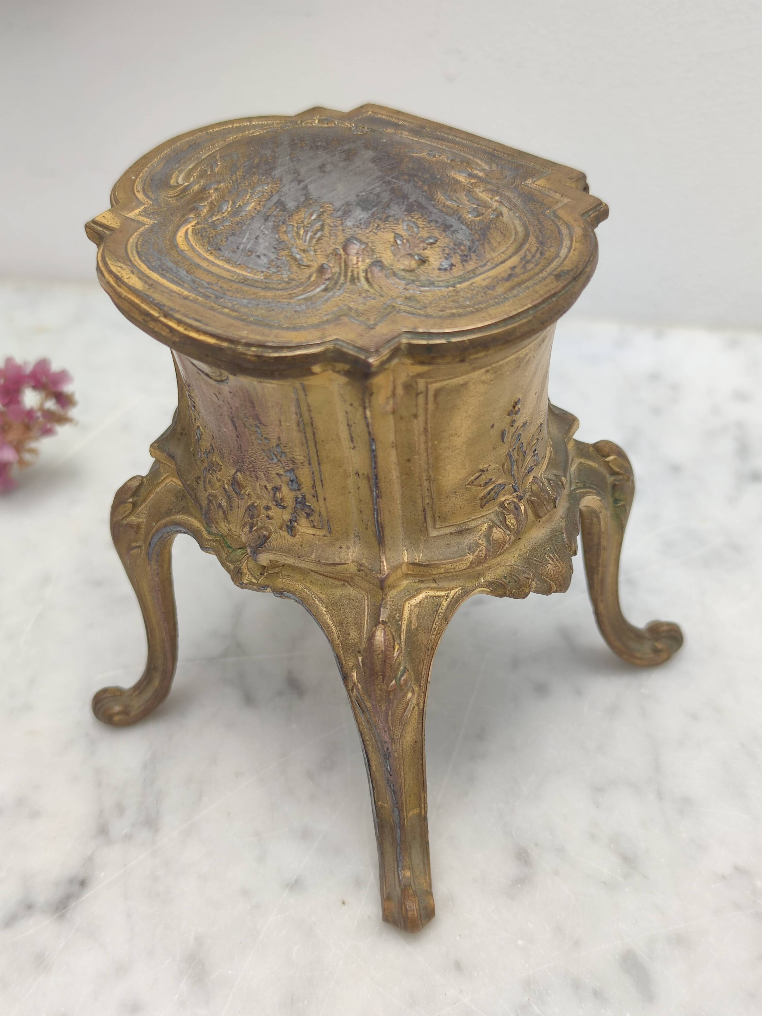 Boîte à bijoux, baguier en régule XIXème