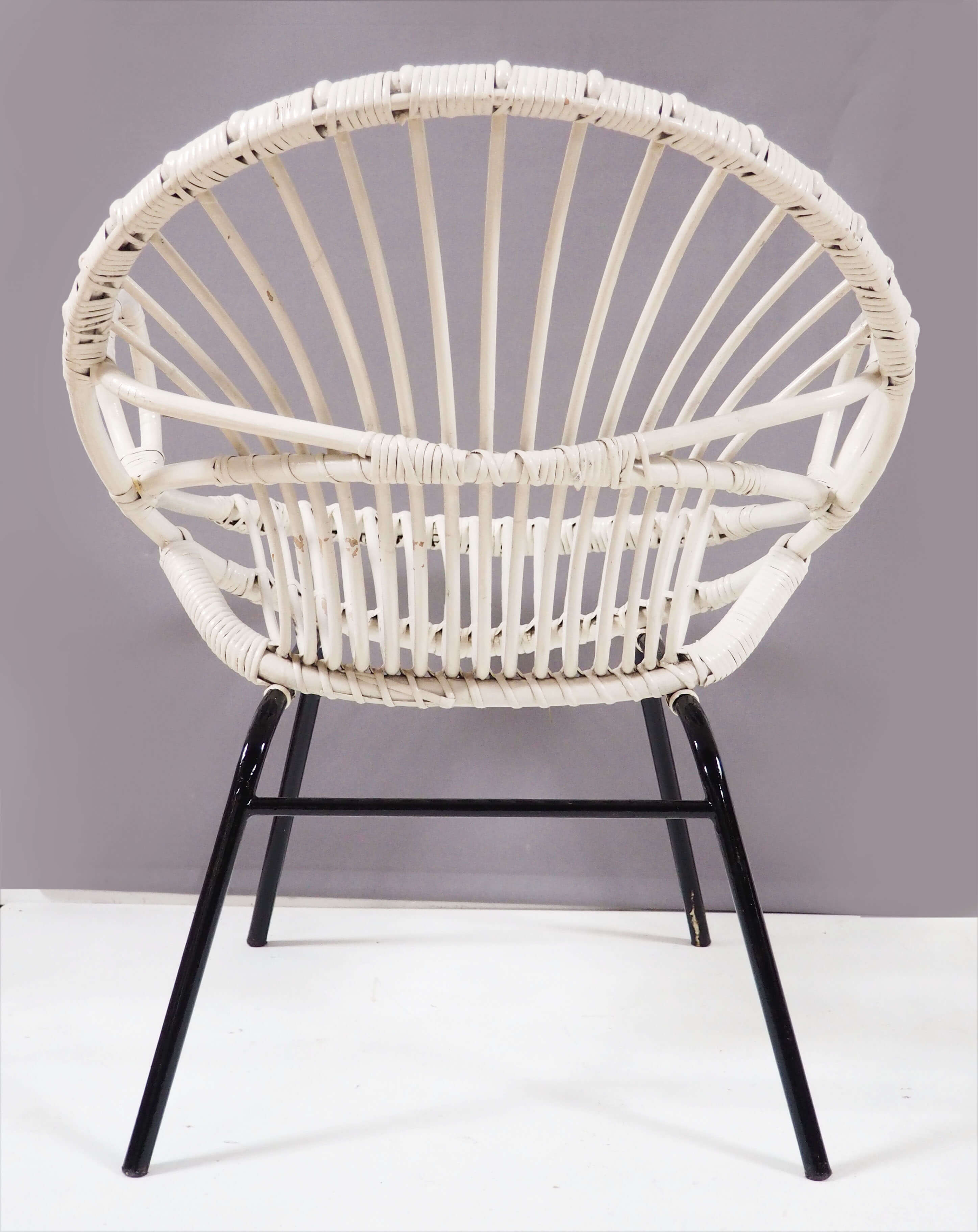 Fauteuil rotin blanc