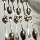 Set of 12 silver metal table spoons from christofle model "spatours"