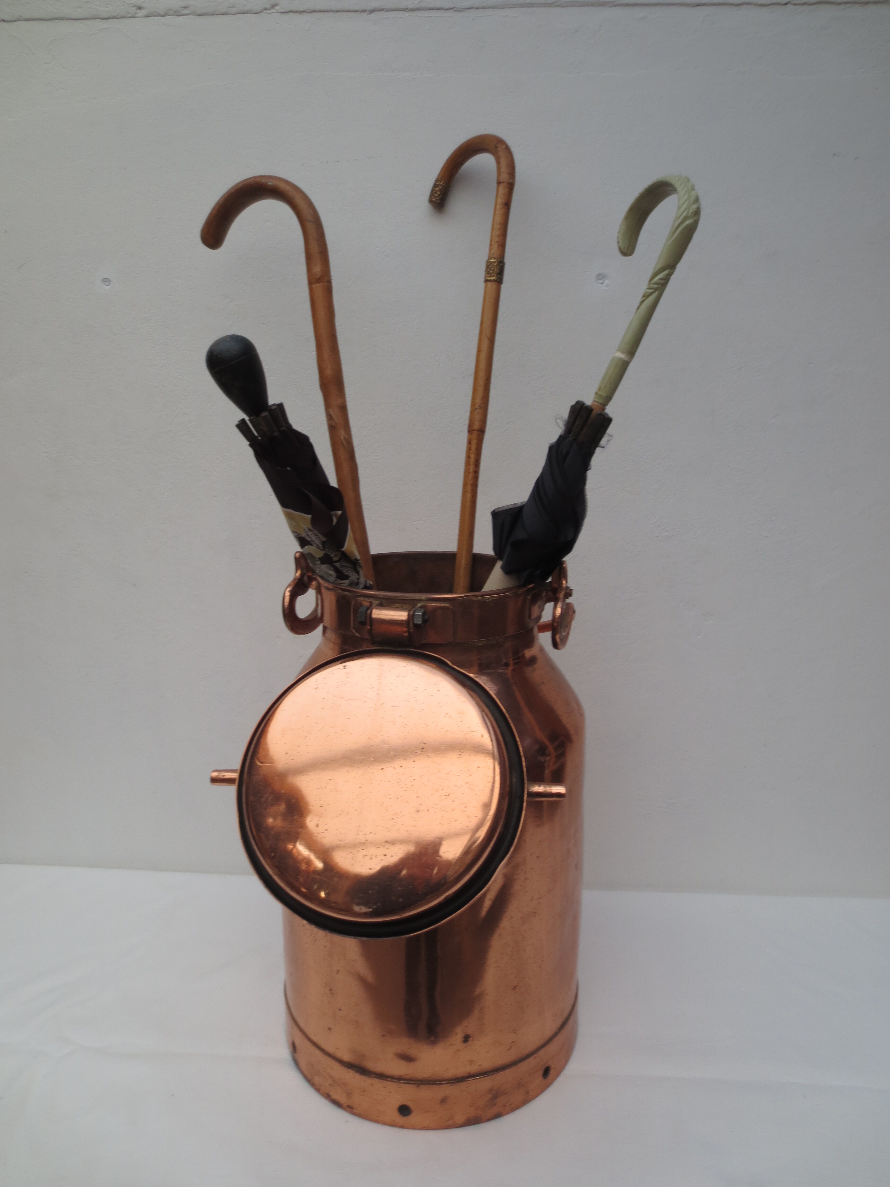 Copper milk pot from farm