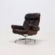 Leather and Rosewood Lounge Chair by Martin Stoll for Giroflex 1960s