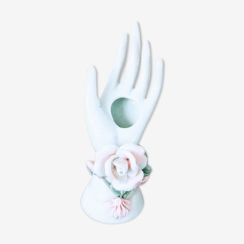 Hand baguier soliflore ceramic