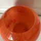 Vase boule en pâte de verre orange veiné,vintage 70 s