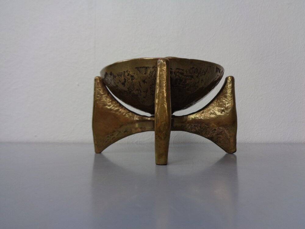 Brutalist Bronze Candleholder by Michael Harjes, 1960s