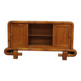 Art Deco Walnut TV Stand, 1950s, Mid-Century Modern Style
