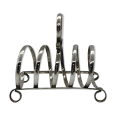 English silver metal toast holder