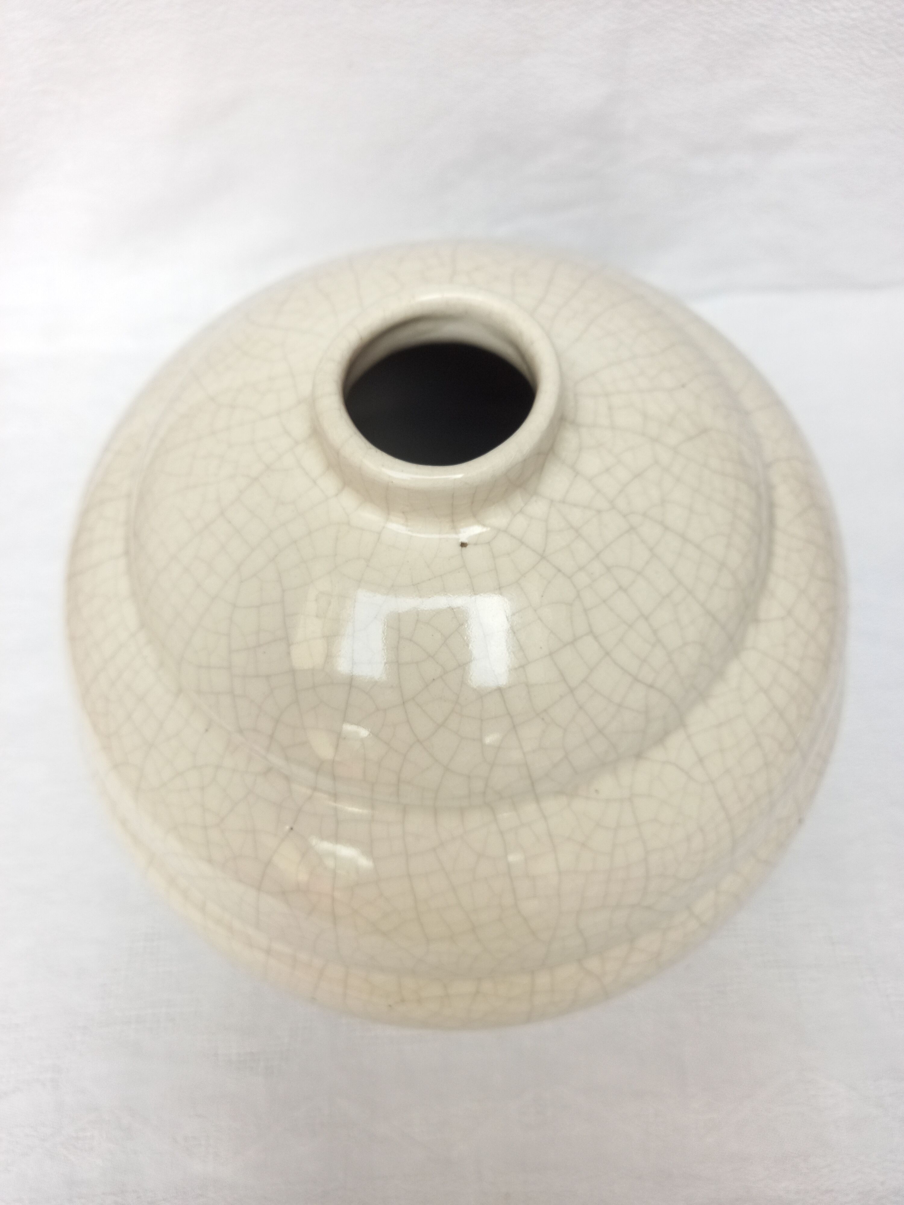 Vase boule art déco faïence craquelé numéroté