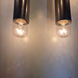 3 large 1960s wall lights in nickel-plated brass