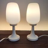 Lampes de table Space Age blanches, années 1960