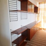 Modular String shelving system Nisse shelf Teak wall shelf 60s
