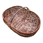 Panier de cueillette en osier vintage