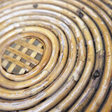 Bohemian plant stand or side table in rattan and bamboo - 1960s