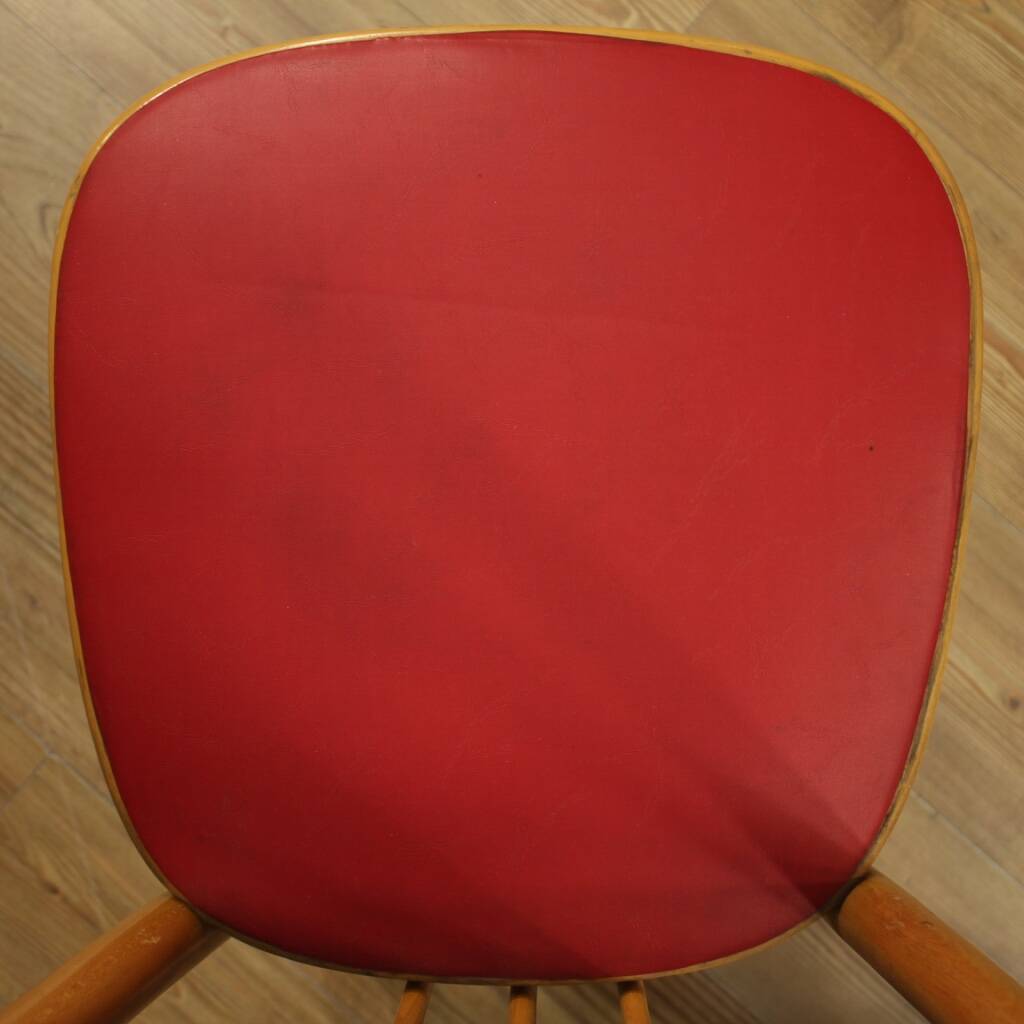 Italian Design Chairs In Exotic Wood And Faux Leather From 60s