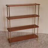 Shelf in brass and teak