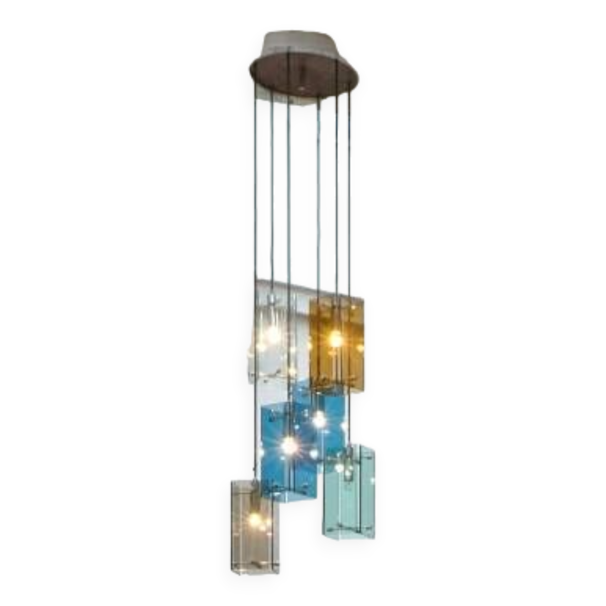 Murano Glass Ceiling Lamp, Italy 1970s