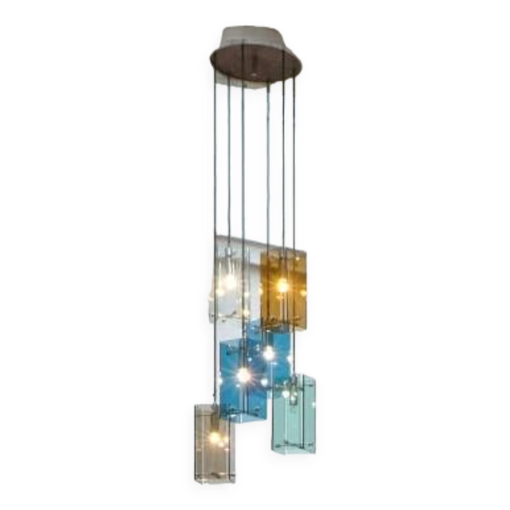 Plafonnier En Verre De Murano, Italie Des Années 1970