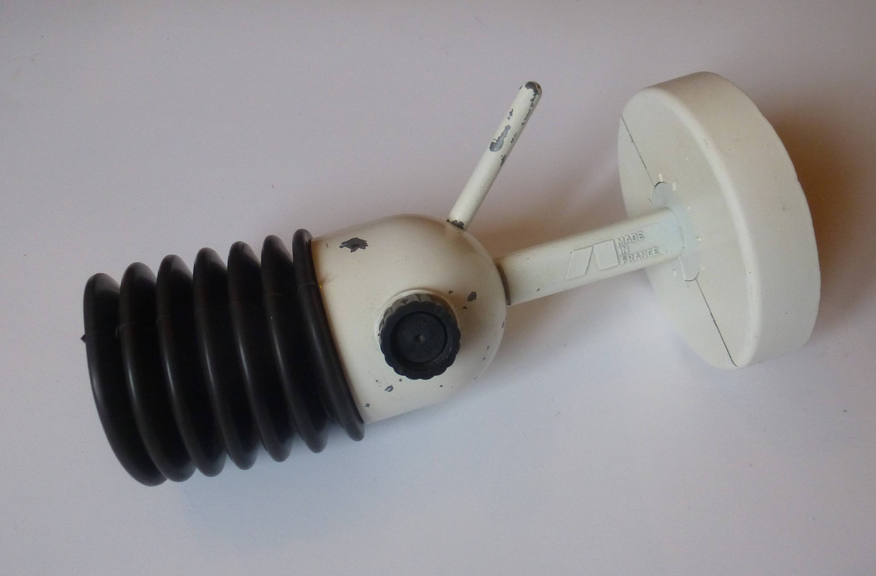 Vintage black bellows metal wall spot 1970