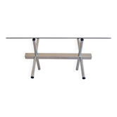 70s chrome and glass designer coffee table
