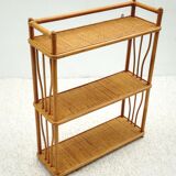 Vintage rattan wall shelf