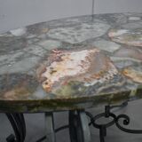 Marble and Forged Iron Low Table - 1950