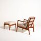 Model 109 Armchair by Ole Wanscher with Footstool, 1950s