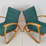 Paire de fauteuils en bois de hêtre courbé, design Jan Vaněk, années 1930.