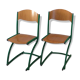 Paire de chaises traîneau
