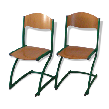 Paire de chaises traîneau