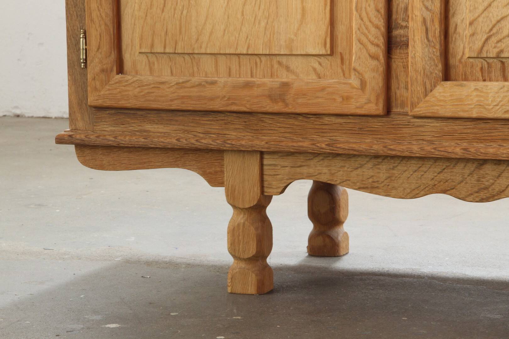 Vintage 1970s Danish Oak Low Cabinet / Sideboard, Henning Kjærnulf style