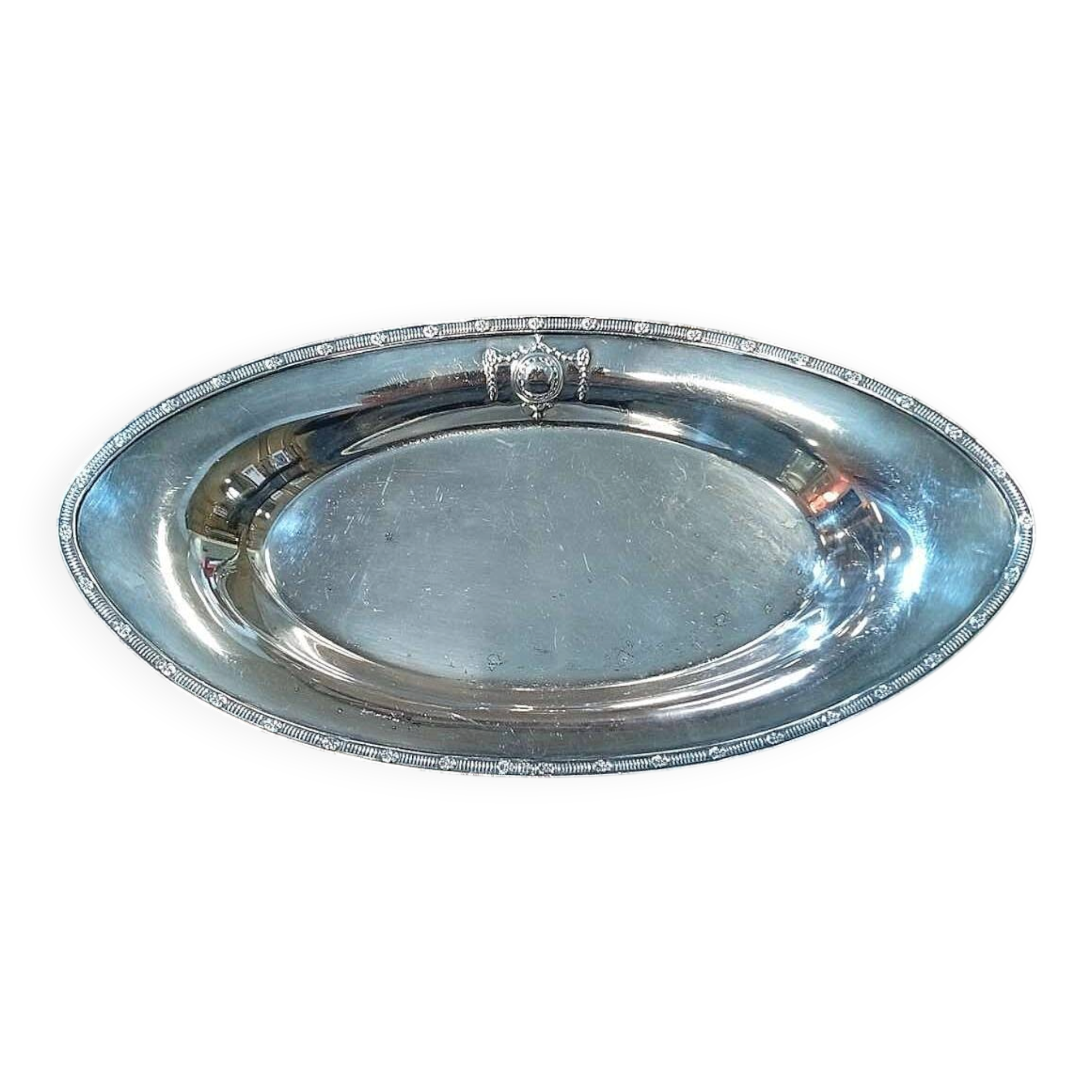 Oval silver-plated dish