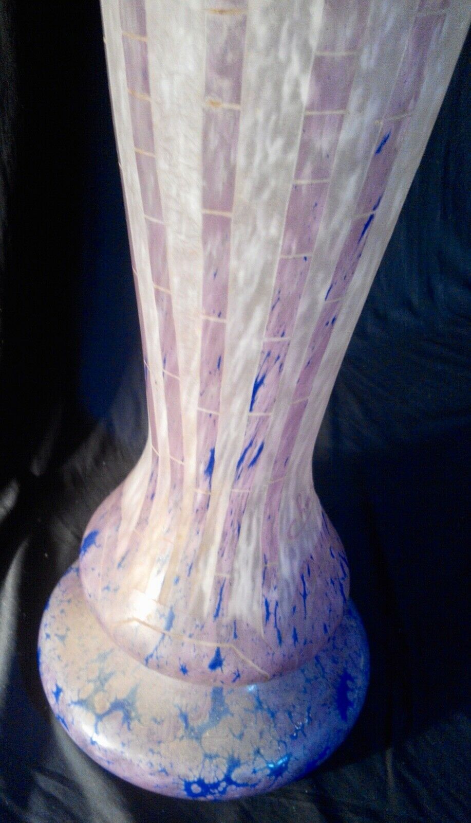 Vase 48 cm papyrus decoration the french glass - charder - schneider