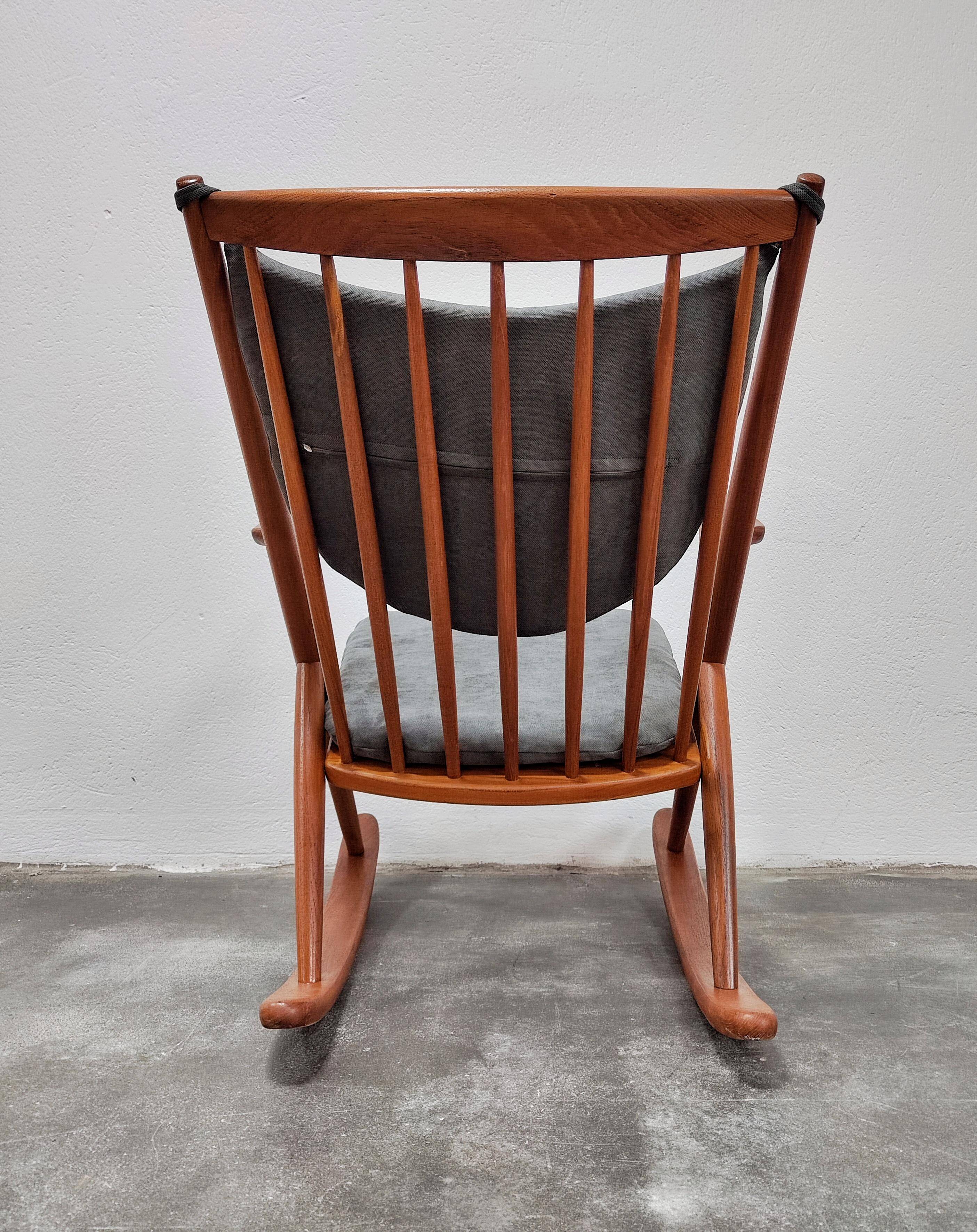 Teak rocking chair MCM Model 182 by Frank Reenskaug for Bramin
