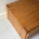 Low bedside table, accent table in elm wood, Maison Regain, France 1970.