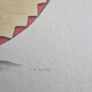 La Roche Laffitte (Born in 1943) - Watercolour drawing on silk - Dan mask