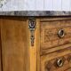Transitional jump commode in walnut with marble top - 1950s
