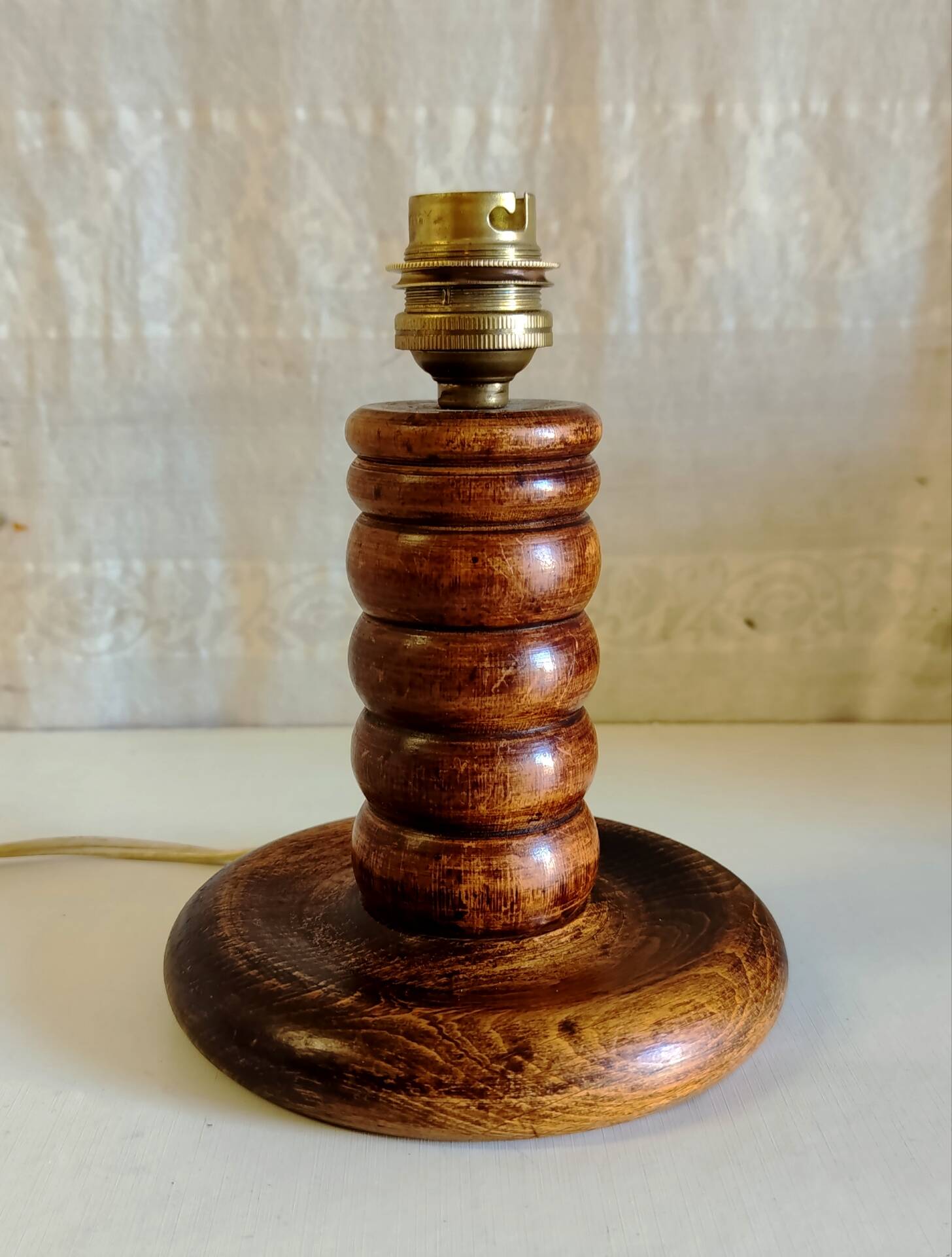 Pair of solid wood table lamp bases - mid 20th century.