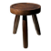 Low hollow upcycled teak tripod stool - Small brown solid wood stool circular seat cr